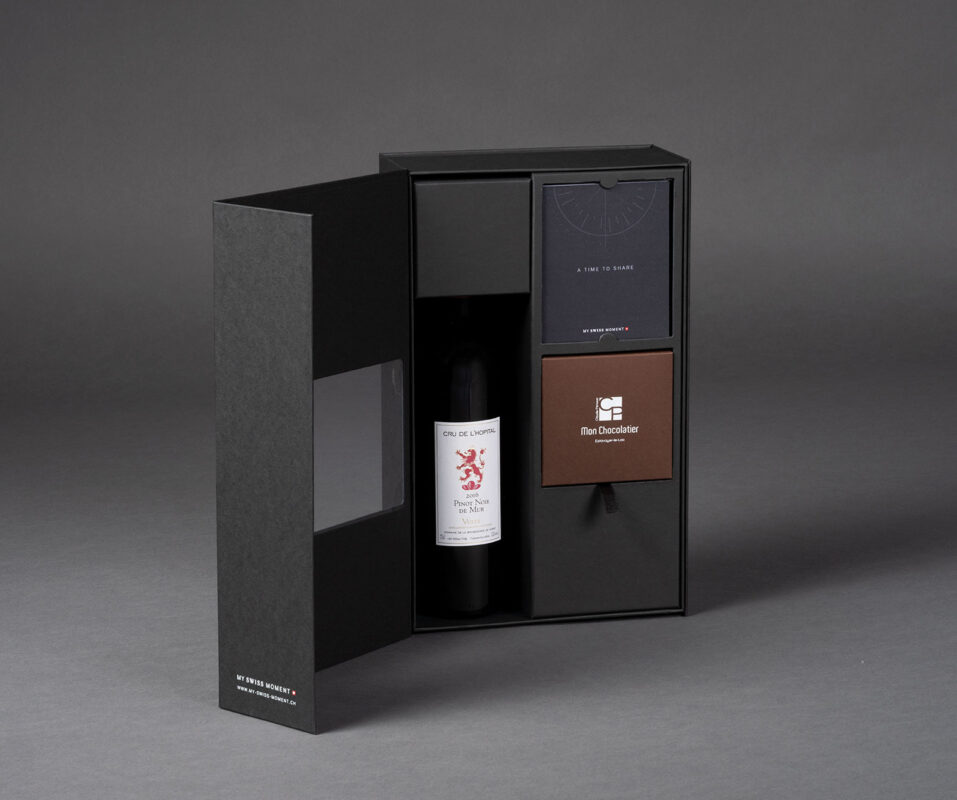 Coffret cadeau vin & chocolat <BR>Pinot Noir de Mur & Douce enfance